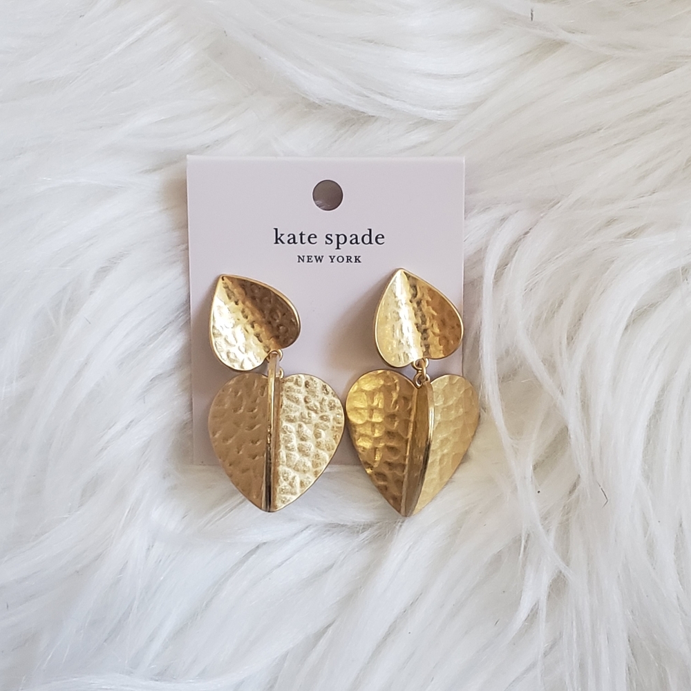 Kate Spade Metal Petal Earrings in Worn Gold